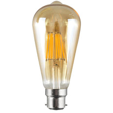 ST64 Bayonet 8W Dimmable Retro Classic LED Filament Bulbs~3208-2