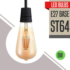 ST64 E27 8W Dimmable Retro Classic LED Filament Bulbs~3088-0