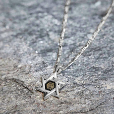 Star of David Necklace 24k Gold Inscribed Hebrew Shema Israel Pendant on Onyx - Puritific