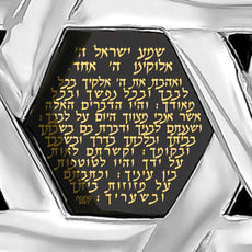 Star of David Necklace 24k Gold Inscribed Hebrew Shema Israel Pendant on Onyx - Puritific