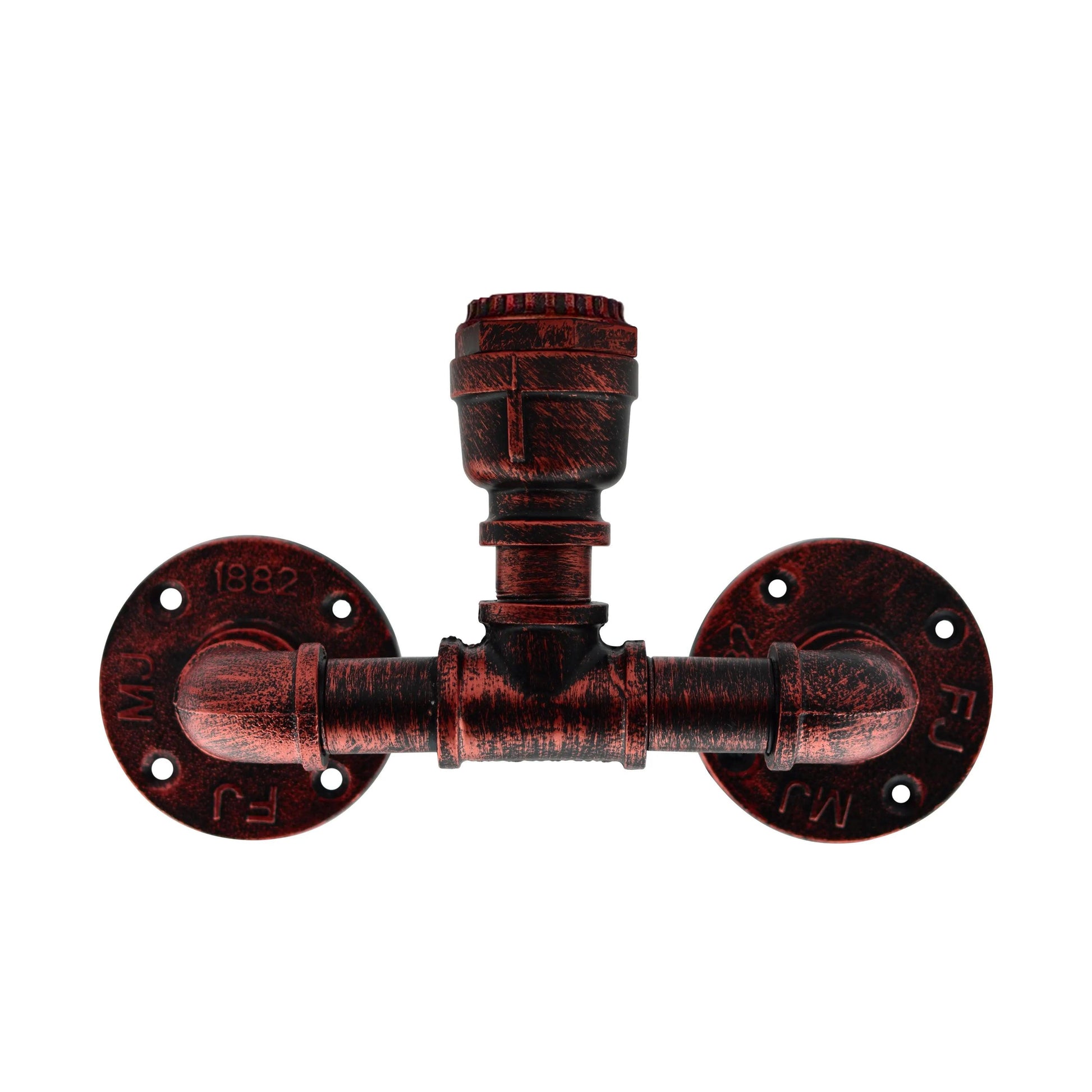 Steampunk Light E27 Rustic Red Retro Water Pipe Lamp Metal Wall Sconce ~4458-0