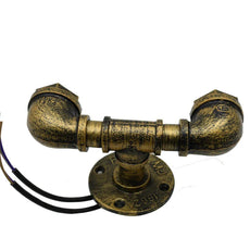 Steampunk Metal Water Pipe Wall Scones Lighting Fixtures 2Head Pipe Wall Light~2066-6