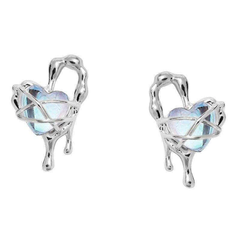 Sterling Silver Blue Stone Earrings - Puritific