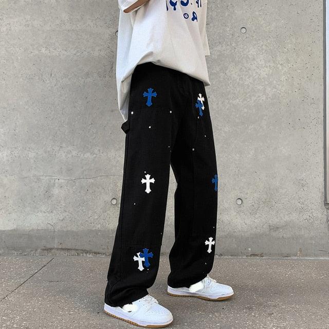 Streetwear Embroidery Baggy Jeans - Puritific