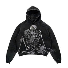 Streetwear Skull Print Hoodies - Puritific