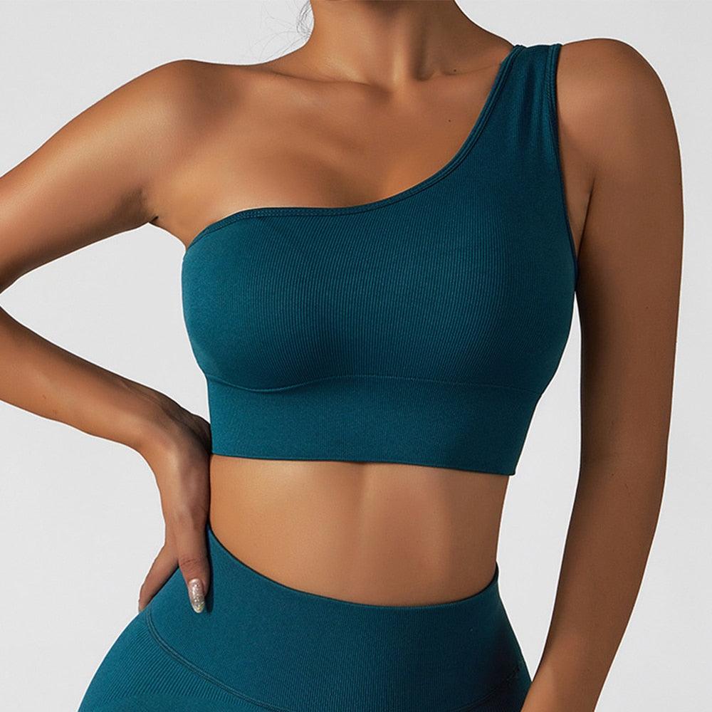 Summer Sexy Oblique Shoulder Yoga Clothes Tops - Puritific