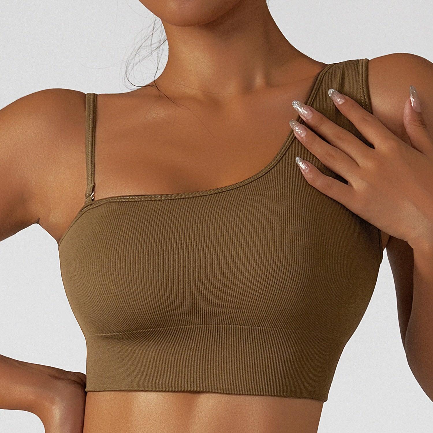 Summer Sexy Oblique Shoulder Yoga Clothes Tops - Puritific