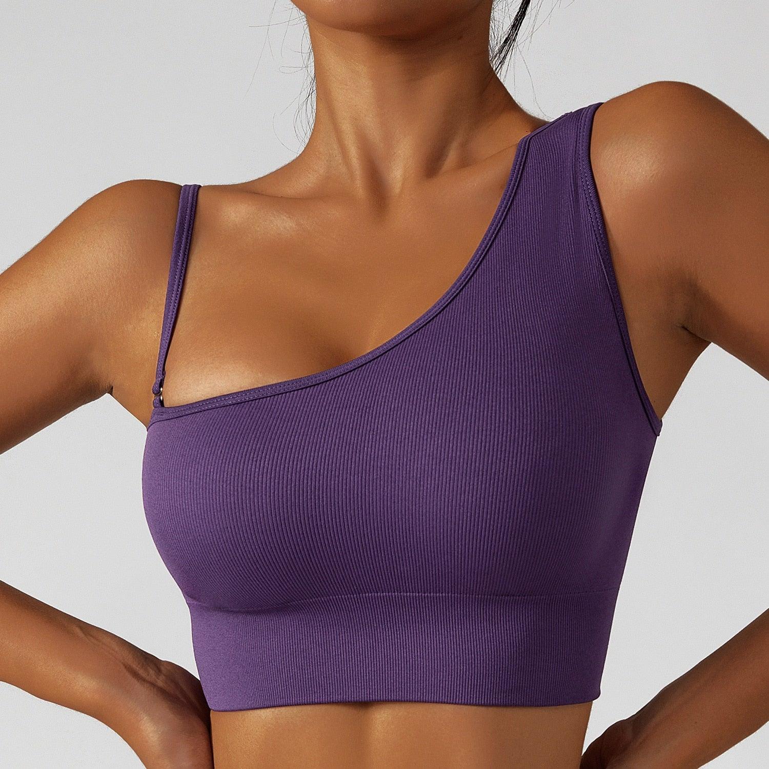 Summer Sexy Oblique Shoulder Yoga Clothes Tops - Puritific