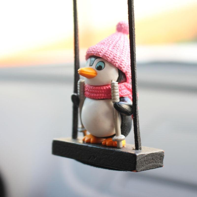 Swing Sled Penguin Car Pendant - Puritific