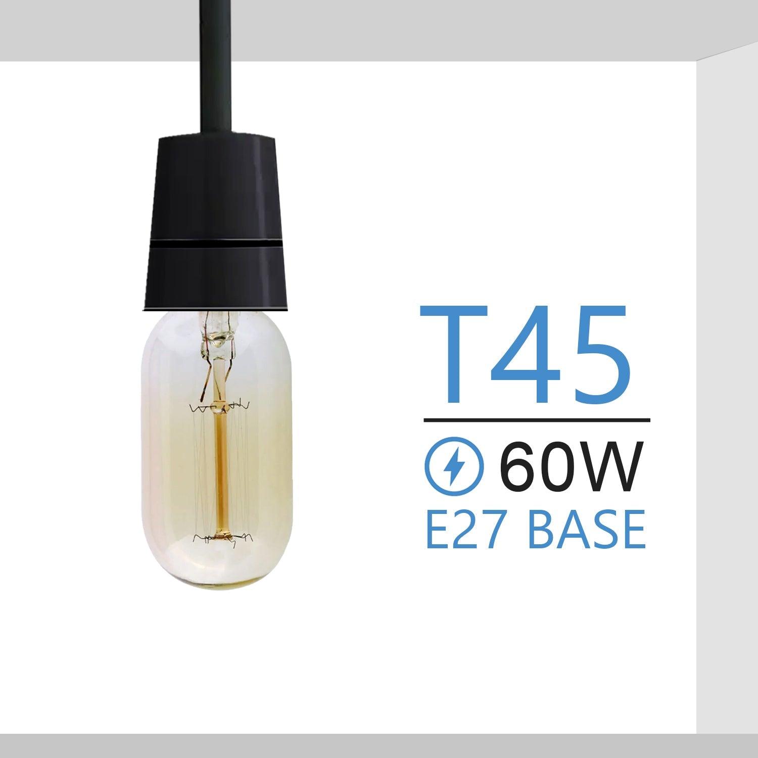 T45 E27 60W Dimmable Filament Dimmable Incandescent Bulb~3232-0