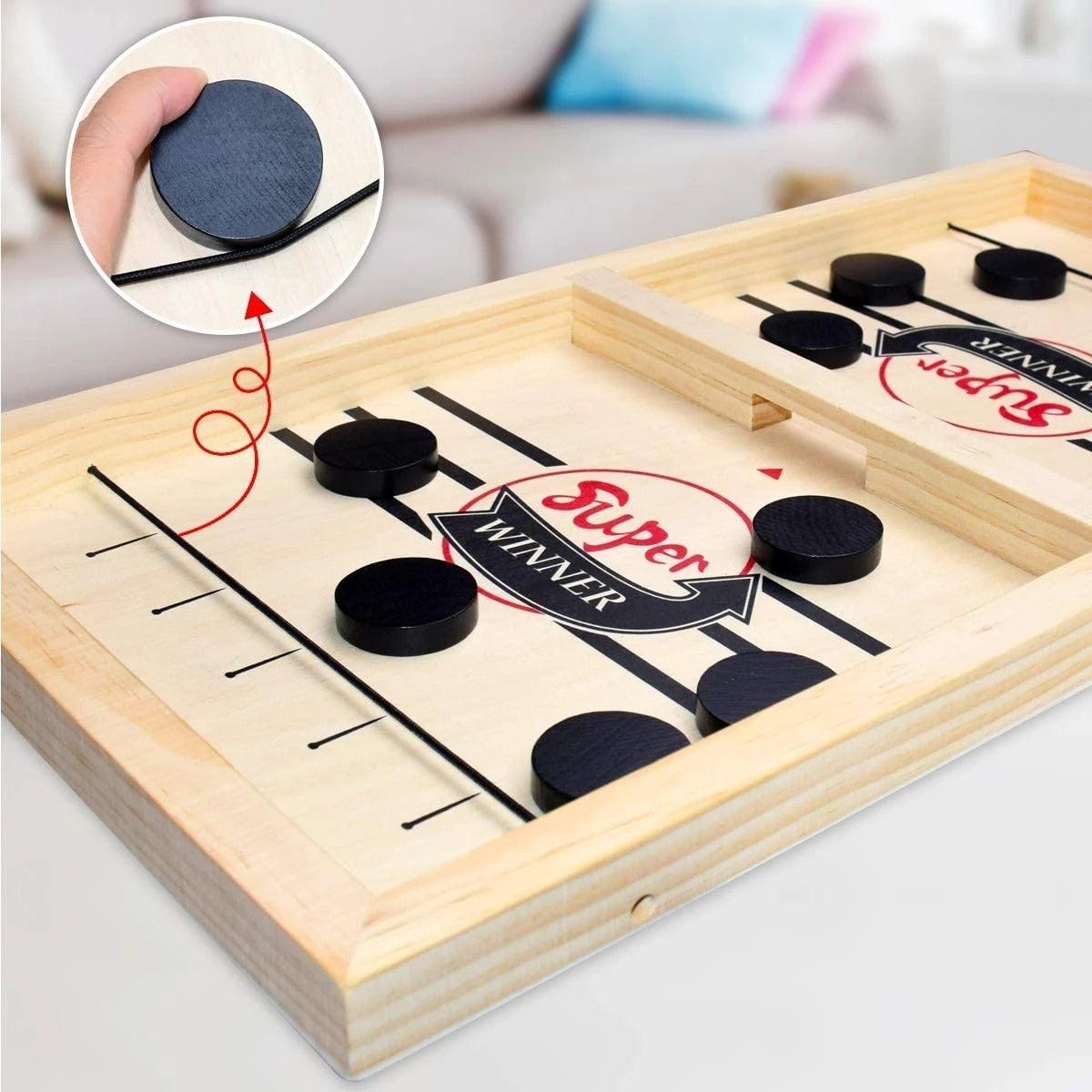 Table Hockey Fast Sling Puck Board Game - Puritific