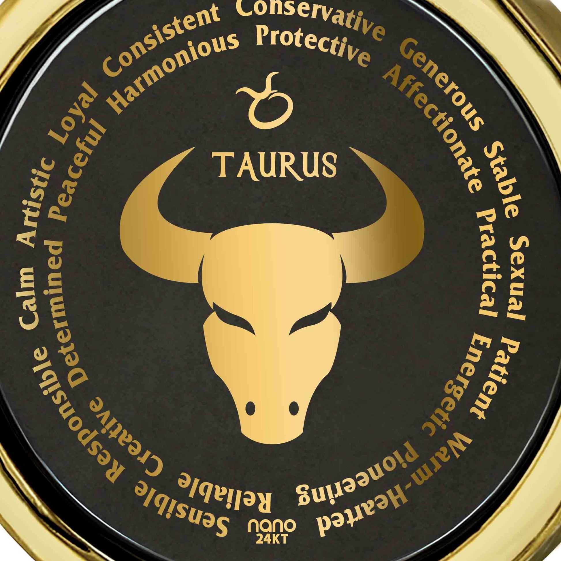 Taurus Necklaces for Lovers of the Zodiac 24k Gold Inscribed - Puritific