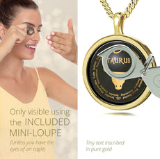 Taurus Necklaces for Lovers of the Zodiac 24k Gold Inscribed - Puritific