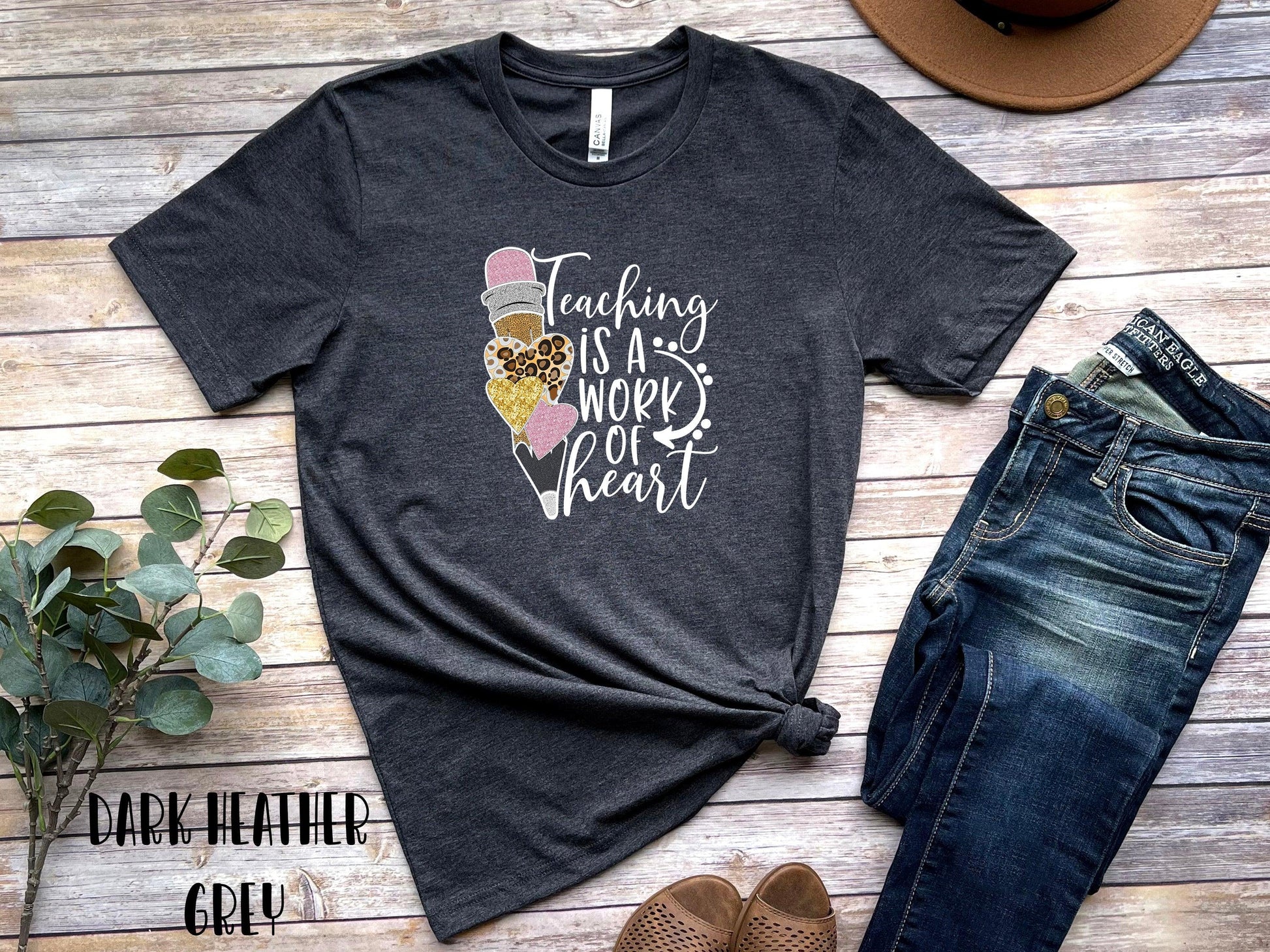 Teaching Is a Work of Heart Shirt, Teacher Gift, Teacher Shirt - Puritific