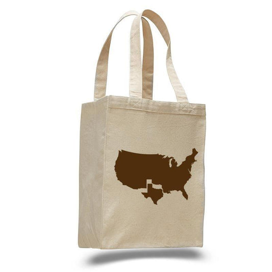 Texas- cotton canvas natural tote bag - Puritific