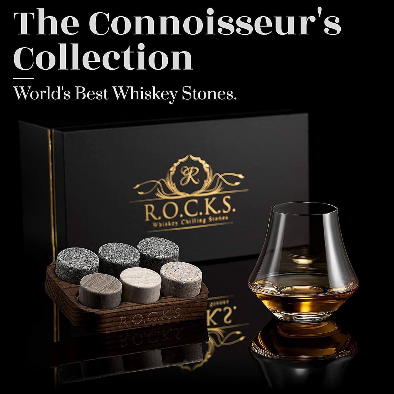 The Connoisseur's Set - Whiskey Stones & Crystal Nosing Tasting Glass - Puritific