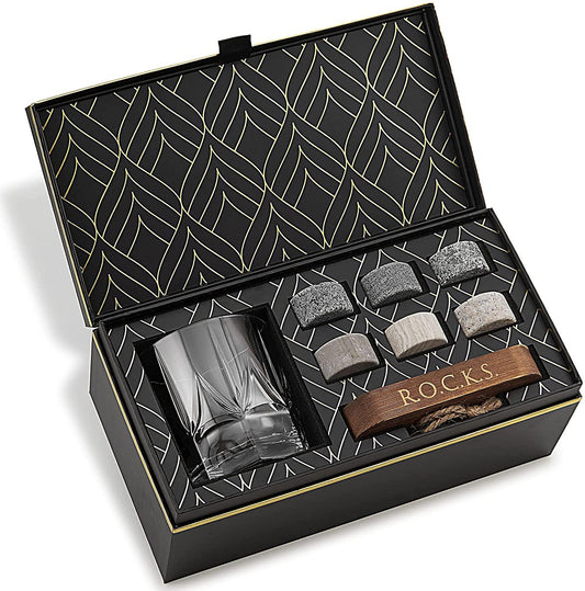 The Connoisseur's Set - Whiskey Stones & Imperial Whiskey Glass - Puritific