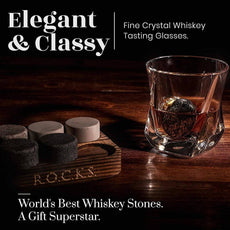 The Connoisseur's Set - Whiskey Stones & Twist Glass Edition - Puritific