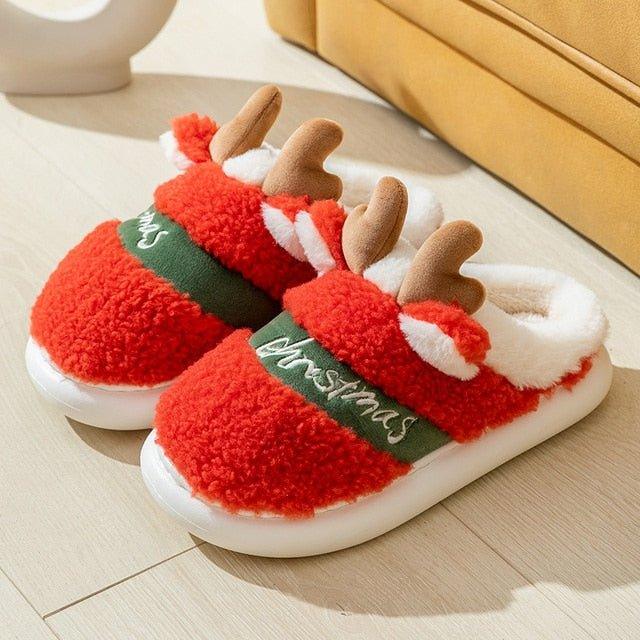 Thick Sole Christmas Deer Slippers - Puritific