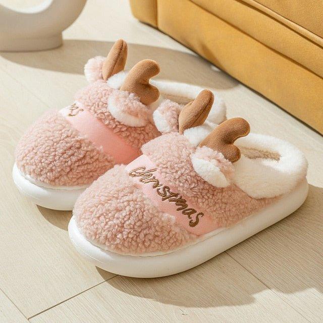 Thick Sole Christmas Deer Slippers - Puritific