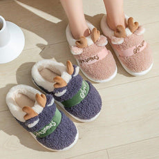 Thick Sole Christmas Deer Slippers - Puritific