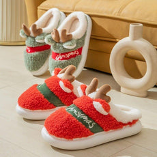 Thick Sole Christmas Deer Slippers - Puritific