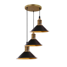 Three Outlet Black Pendant Light 3 Lights Modern Drop Hanging Light~1508-6