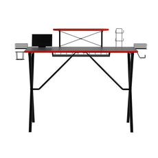 Two-Tier Deluxe Gaming Desk - Black-3