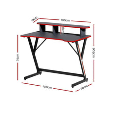 Two-Tier Gaming Desk - Black-2