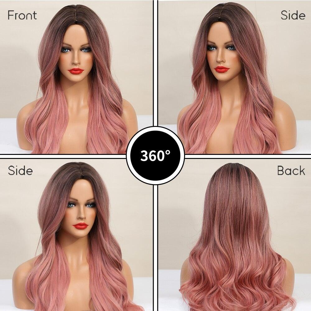 U.SHINE Ombre Brown Mixed Pink Blonde Wig - Puritific