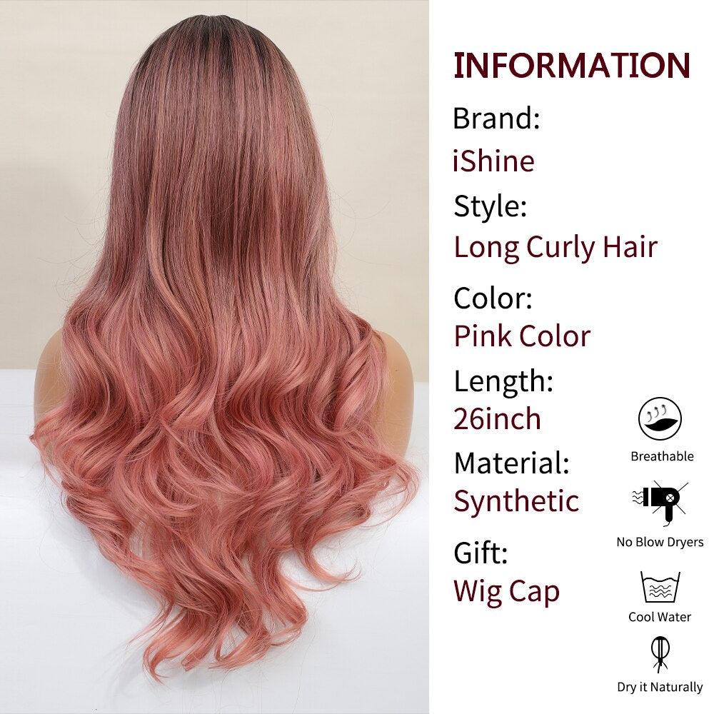 U.SHINE Ombre Brown Mixed Pink Blonde Wig - Puritific