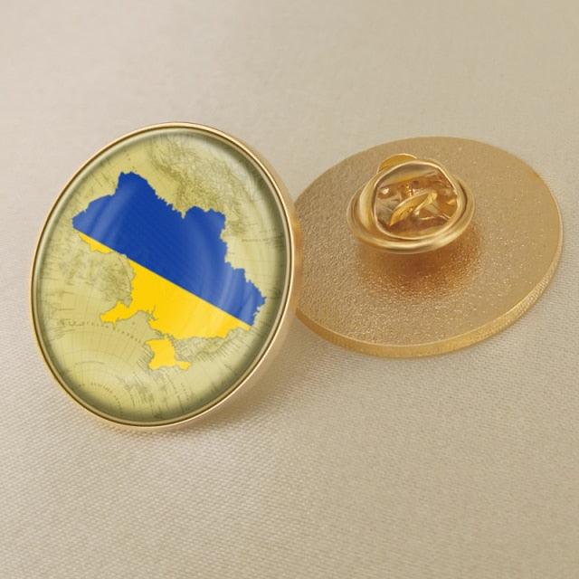 Ukrainian Flag Brooch - Puritific