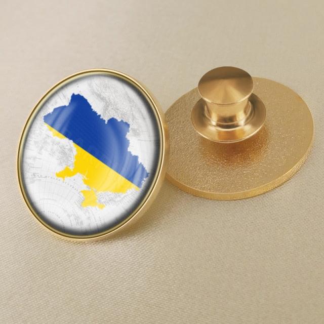 Ukrainian Flag Brooch - Puritific