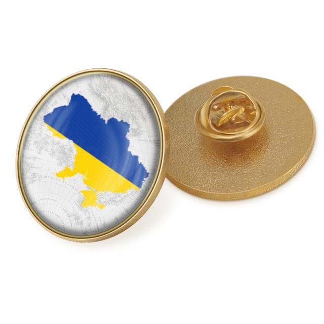 Ukrainian Flag Brooch - Puritific