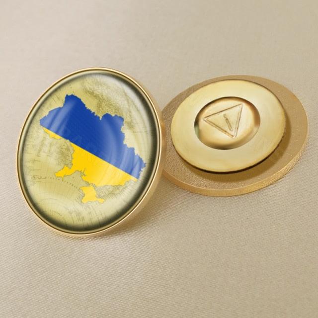 Ukrainian Flag Brooch - Puritific