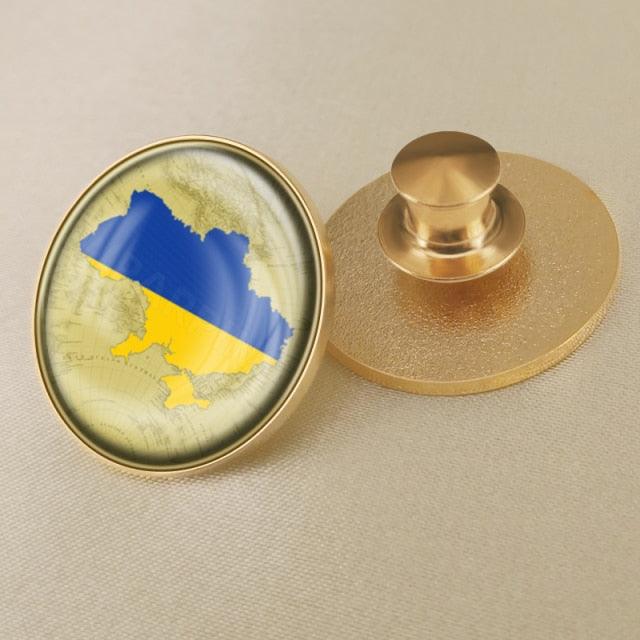 Ukrainian Flag Brooch - Puritific