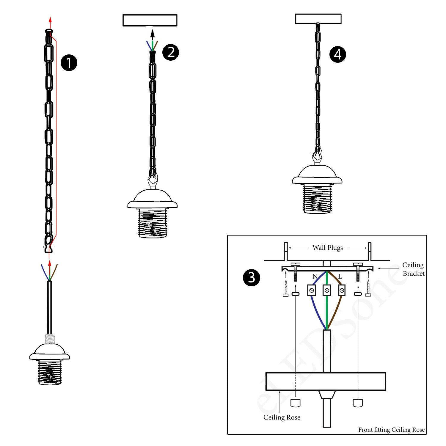 Various colour Metal Ceiling E27 umbrella Lamp Holder Pendant Light With Chain~4037-5