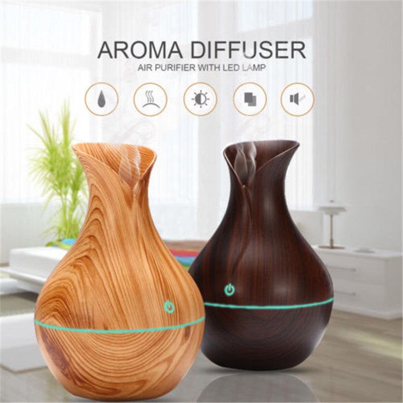 Vase Shape Wood Grain Humidifier - Puritific