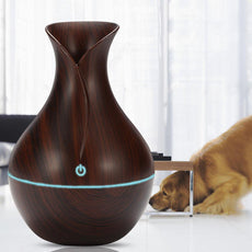 Vase Shape Wood Grain Humidifier - Puritific