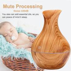 Vase Shape Wood Grain Humidifier - Puritific