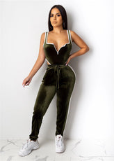 Velvet Bodysuit Pencil Pants Set - Puritific