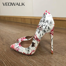 Veowalk Flowers Stiletto Pumps - Puritific