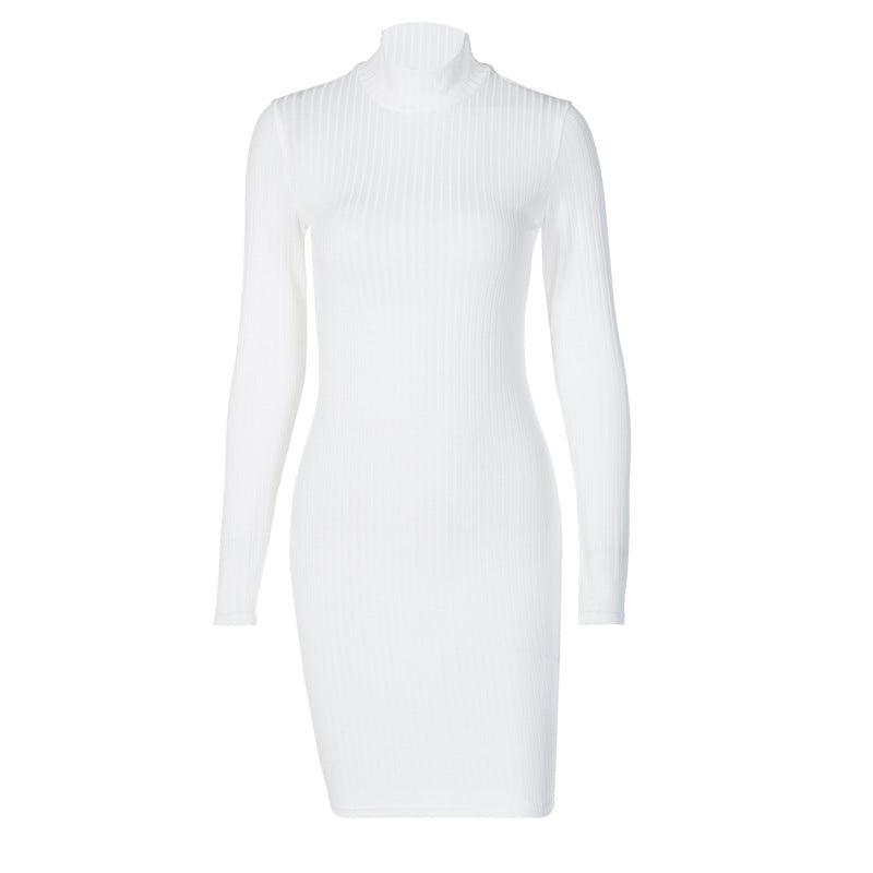 Victoria Ribbed Turtleneck Mini Dress - Puritific