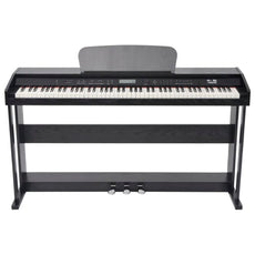 vidaXL 88-Key Digital Piano with Pedals Black Melamine Board-0