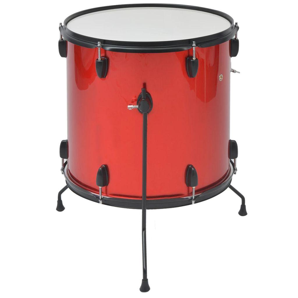 vidaXL Complete Drum Kit Powder-coated Steel Red Adult-3