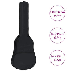 vidaXL Guitar Bag for 4/4 Classical Guitar Black Fabric Guitar Multi Sizes-1