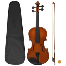 vidaXL Violin Full Set with Bow and Chin Rest 4/4 Music Instrument Black/Brown-9