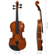 vidaXL Violin Full Set with Bow and Chin Rest 4/4 Music Instrument Black/Brown-10