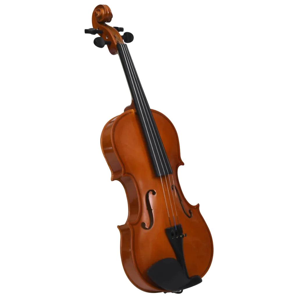 vidaXL Violin Full Set with Bow and Chin Rest 4/4 Music Instrument Black/Brown-12