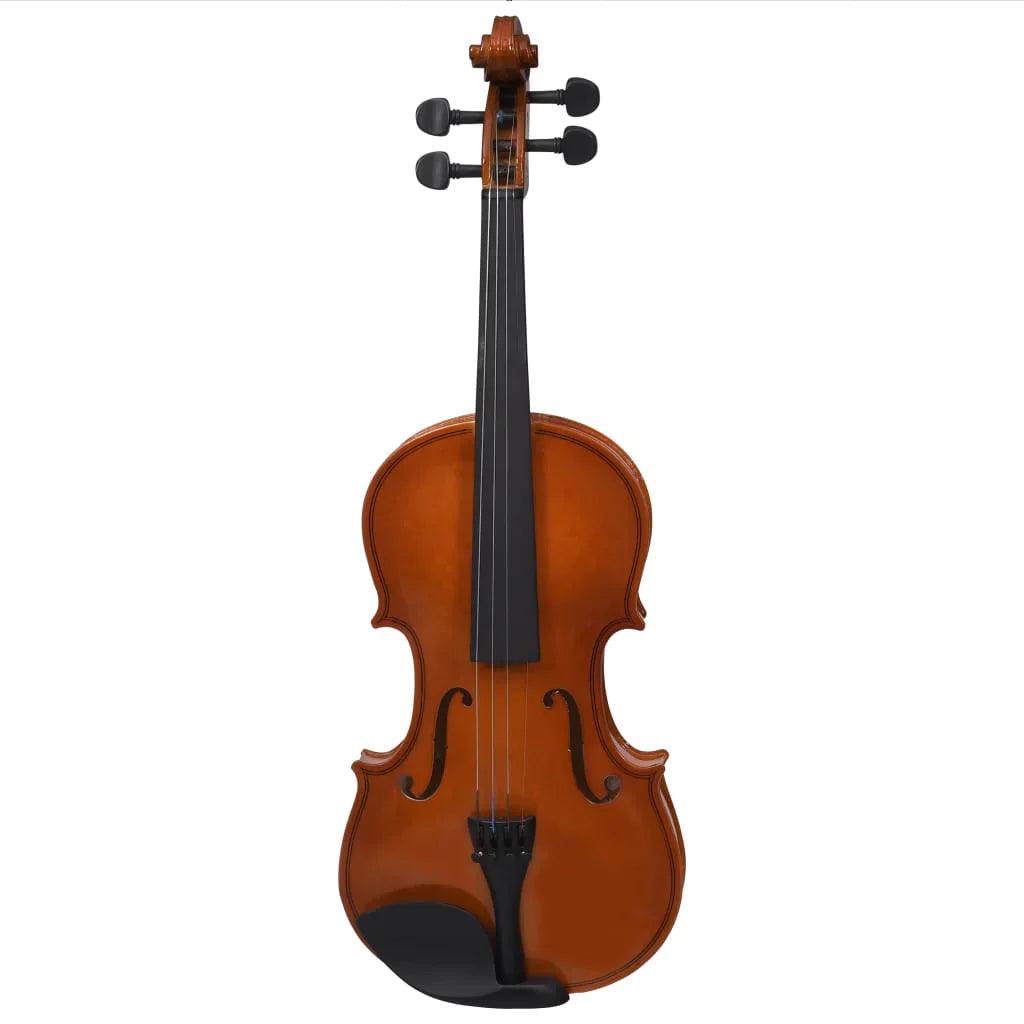 vidaXL Violin Full Set with Bow and Chin Rest 4/4 Music Instrument Black/Brown-13